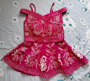 Hot Rani Pink Bridal Lehenga