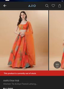 coral tye and dye Lehenga( New)
