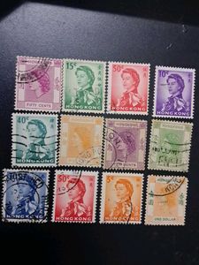 12 HONG KONG QEII STAMPS