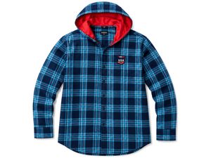 Men's Plaid Hooded Flannel Shirt