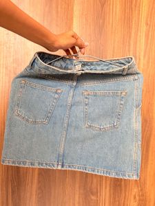 Light Wash Denim Mini Skirt