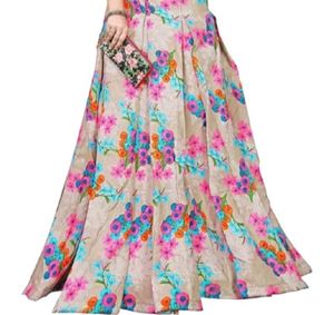 Floral Print Semi Stitched Lehenga Choli