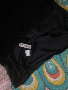 Black Divided slip dress