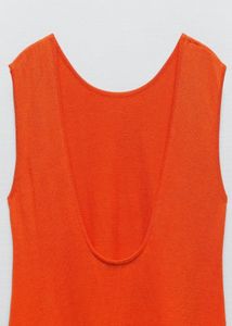 New One Zara Bright Orange Full Length A Line Dres