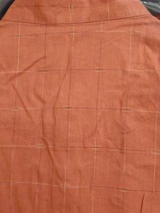 manyavar Coral Checked Kurta