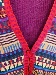 Vibrant Patterned Knit Vest
