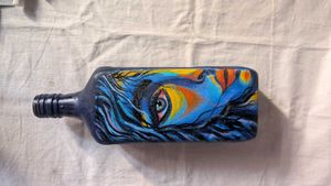 HandPainted Abstract Woman Art Decorative Bottle
