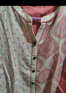 Elegant Pink &amp; White Kurta