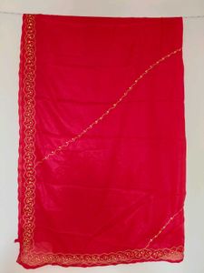 Vibrant Red light weight rajputi lehnga material