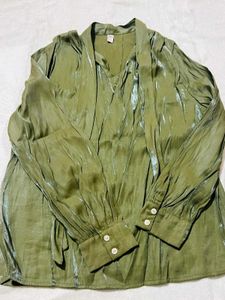 Green Tie Neck Top
