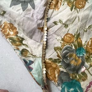 Elegant Floral Print Kurti with Palazzo Pants