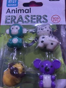 Cute Animal Erasers Set - Seal Packed