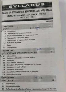 TS &amp; AP Physics Intermediate Test papers