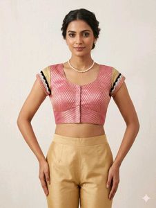 Elegant Pink & Gold Blouse