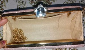 Sparkling Pink Clutch Bag with Gemstone Clasp