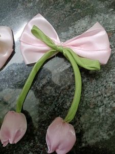 Handmade Pink Tulip Hair Clips