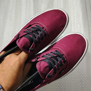 Maroon Vans Authentic Sneakers