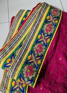 Vibrant Pink Embroidered Saree