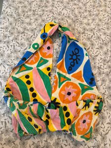 Final Sale!! Zara Boho Halter Top 🩵🧡🩷