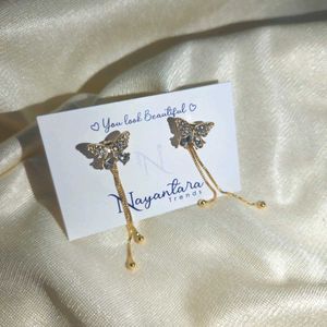 Korean Butterfly Tassel Earrings