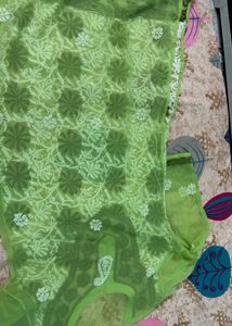 parrot Green Chikankari Kurta
