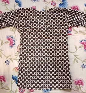 Stylish Printed Brown Short Kurta