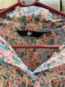 Floral Print Sheer Blouses(size m)