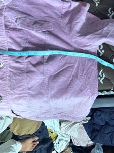 Purple Corduroy Button-Up Jacket