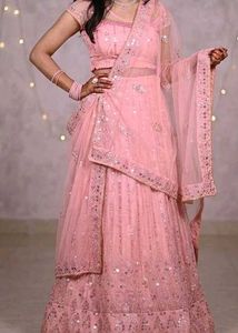 Stunning Pink Embroidered Lehenga Choli