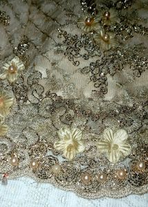 Golden Satin Dress With Beautiful Lace