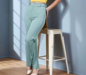 Stylish Mint Green High-Waisted Pants
