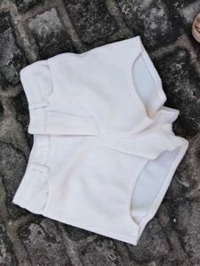 Classic White Fleece Shorts