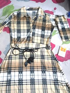 💛Women Checked Dress