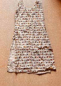 Cute Camel Print Sleeveless Dress