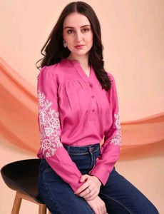 Elegant Pink Embroidered  Top