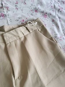 Classic Beige Wide Leg Trousers