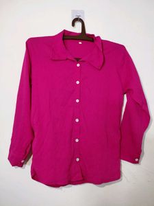 Vibrant Pink Button-Up Shirt