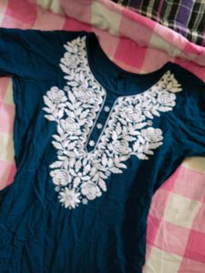 Embroidered Blue Kurta