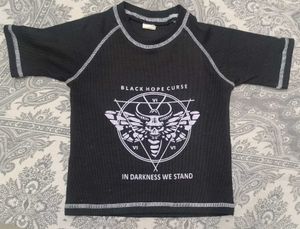 Black Graphic Crop Top