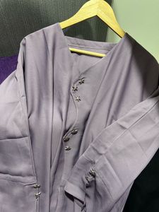 Elegant Purple Abaya with Embellishments