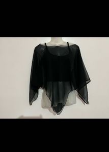 y2k Sheer Black Cape  no tank top