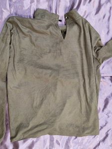Chic Mock Neck Twist Front Top