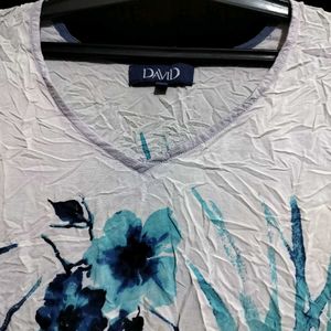 Blue Floral Print Kurta