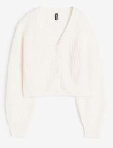 H&M - Cream Knit Cropped Cardigan