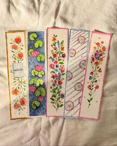 Handmade Floral Bookmarks (Set of 5)
