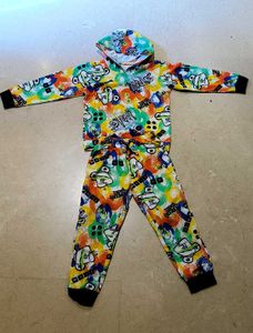 Kids' Colourful Graphic Hoodie &amp; Joggers Set