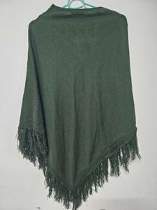 Boho Chic Green Poncho