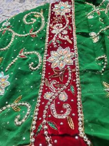 Green full work Saree