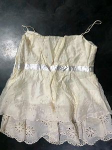 Chic White Layered Mini Dress