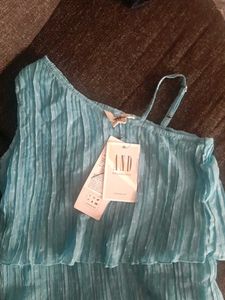 AND Teal Tiered Ruffle dress for girls